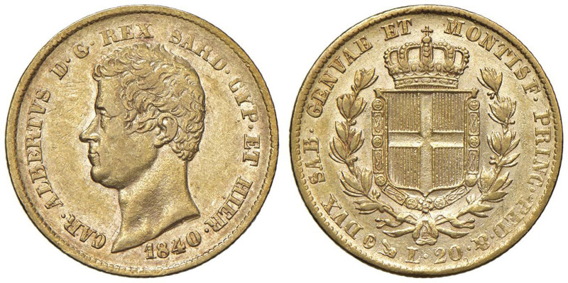 Carlo Alberto (1831-1849) 20 Lire 1840 G - Nomisma 652 AU

BB