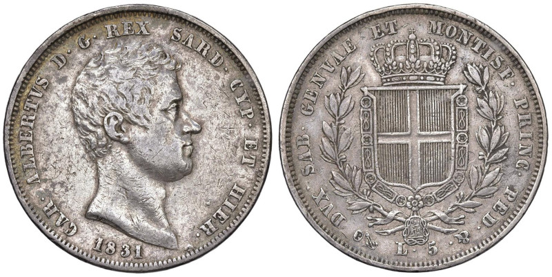 Carlo Alberto (1831-1849) 5 Lire 1833 G - Nomisma 679 AG

BB