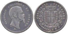 Vittorio Emanuele II re eletto (1859-1861) 50 Centesimi 1861 F - Nomisma 836 AG RRRR Appiccagnolo rimosso

MB-BB
