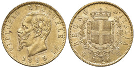 Vittorio Emanuele II (1861-1878) 20 Lire 1863 T - Nomisma 850 AU Colpetto al bordo

SPL