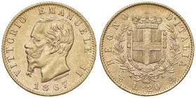 Vittorio Emanuele II (1861-1878) 20 Lire 1867 - Nomisma 854 AU

BB/BB+