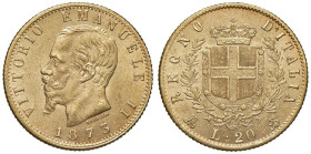Vittorio Emanuele II (1861-1878) 20 Lire 1873 M - Nomisma 861 AU Poroso

BB+