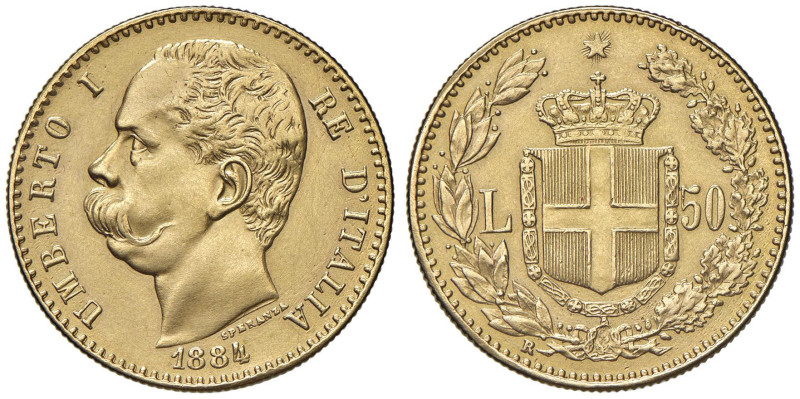 Umberto I (1878-1900) 50 Lire 1884 - Nomisma 975 AU R Lucidata

BB/BB+