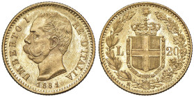 Umberto I (1878-1900) 20 Lire 1881 - Nomisma 980 AU Colpetto al bordo

qFDC
