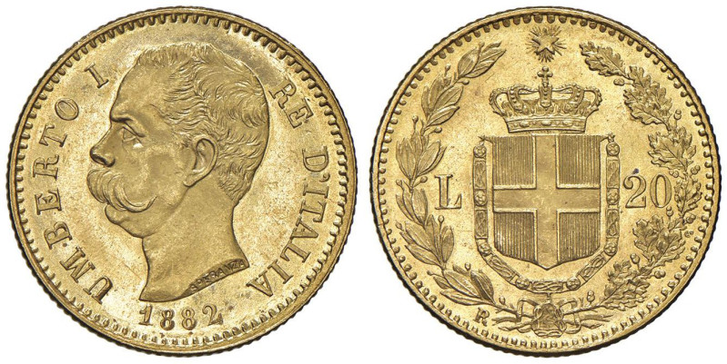 Umberto I (1878-1900) 20 Lire 1882 - Nomisma 981 AU Bellissimo esemplare anche p...