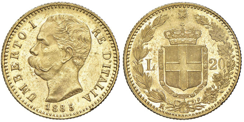 Umberto I (1878-1900) 20 Lire 1885 - Nomisma 984 AU Minimo colpetto al bordo

...