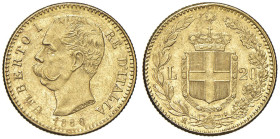 Umberto I (1878-1900) 20 Lire 1888 - Nomisma 986 AU Graffietti e colpetti

SPL
