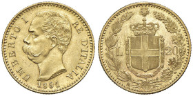 Umberto I (1878-1900) 20 Lire 1891 - Nomisma 989 AU Primo 1 ribattuto

SPL+