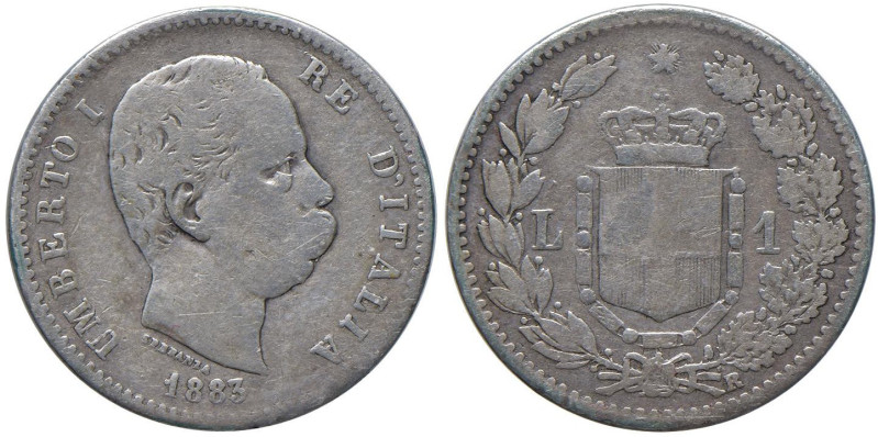 Umberto I (1878-1900) Lira 1883 - Nomisma 1004 AG RRRR Sigillata B+ da Francesco...