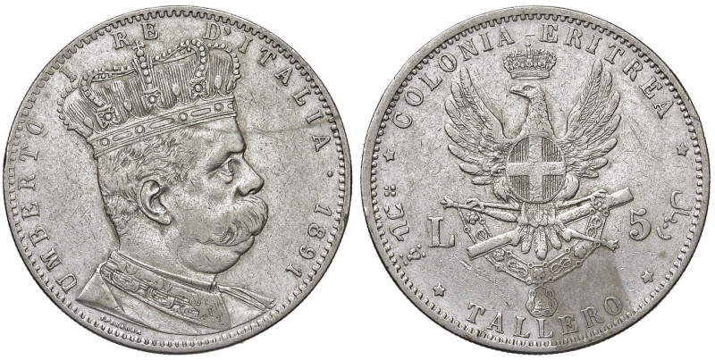 Umberto I (1878-1900) Eritrea - Tallero 1891 - Nomisma 1037 AG R

qBB