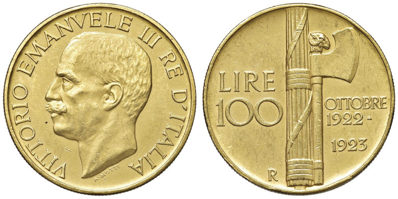 Vittorio Emanuele III (1900-1946) 100 Lire 1923 - Nomisma 1051 AU R Colpi al bor...