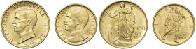 Vittorio Emanuele III (1900-1946) 100 e 50 Lire 1931 A. IX - Nomisma 1055, 1067 AU Lotto di due monete.

FDC