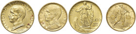 Vittorio Emanuele III (1900-1946) 100 Lire 1933 A. IX e 50 Lire 1932 A. X - Nomisma 1058, 1069 AU Segnetti sul campo al D/ del 100 lire. Mancanza di m...