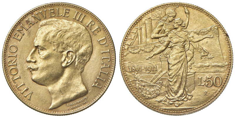 Vittorio Emanuele III (1900-1946) 50 Lire 1911 - Nomisma 1066 AU R Minimi graffi...
