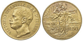 Vittorio Emanuele III (1900-1946) 50 Lire 1911 - Nomisma 1066 AU R Segnetti da contatto al D/

SPL