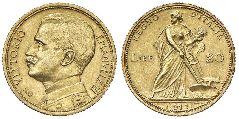 Vittorio Emanuele III (1900-1946) 20 Lire 1912 - Nomisma 1078 AU Segnetti al D/...
