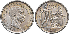 Vittorio Emanuele III (1900-1946) 20 Lire 1928 A. VI - Nomisma 1085 AG

SPL