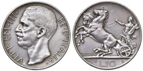 Vittorio Emanuele III (1900-1946) 10 Lire 1928** - Nomisma 1113 AG RR Graffietti diffusi

qBB