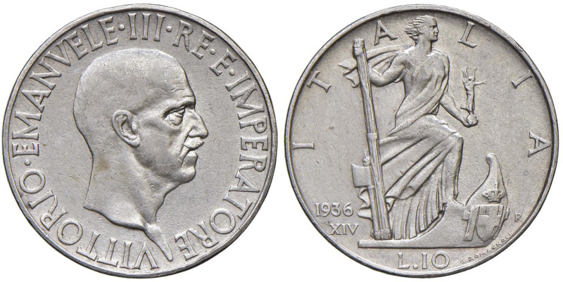 Vittorio Emanuele III (1900-1946) 10 Lire 1936 - Nomisma 1121 AG

BB