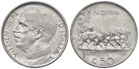 Vittorio Emanuele III (1900-1946) 50 Centesimi 1920 L - Nomisma 1235 NI

SPL+