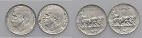 Vittorio Emanuele III (1900-1946) 50 Centesimi 1920 L e 1925 R. Lotto di due monete, lucidate

BB-SPL