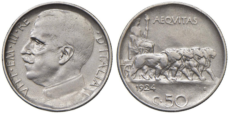 Vittorio Emanuele III (1900-1946) 50 Centesimi 1924 R - Nomisma 1240 NI RR

qB...