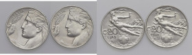 Vittorio Emanuele III (1900-1946) 20 Centesimi 1913 e 1919. Lotto di due monete, lucidate

SPL-SPL+