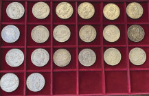 Lotto di 20 esemplari da 5 lire di Vittorio Emanuele II, date comuni

MB-BB