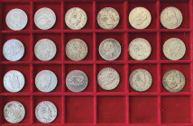 Lotto di 20 esemplari da 5 lire di Vittorio Emanuele II, date comuni

MB-BB