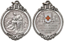 Vittorio Emanuele III (1900-1946) Croce Rossa 2 Lire 1915 - Mont. 733 - AG (g 17,75 - Ø 36,68 mm) R Con montatura da donna in stile Liberty.

qSPL