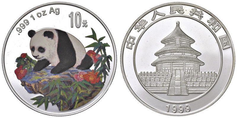 CINA 10 Yuan 1999 Panda multicolor - KM 1217 AG Con certificato di garanzia

F...