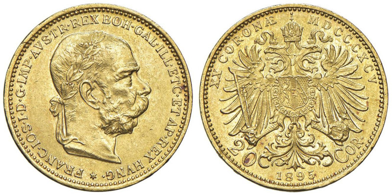 AUSTRIA Francesco Giuseppe (1848-1916) 20 Corone 1895 - Fr. 504 AU (g 6,77) Mini...