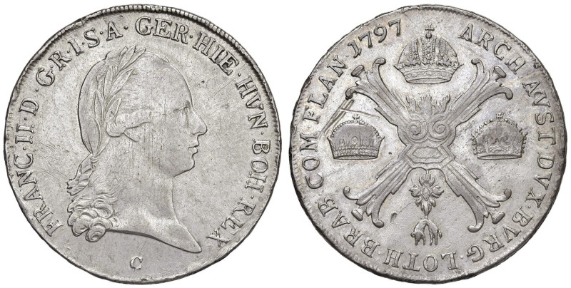 BELGIO Francesco II (1792-1795) Kronenthaler 1797 C - KM 62.1 AG (g 29,39) Graff...