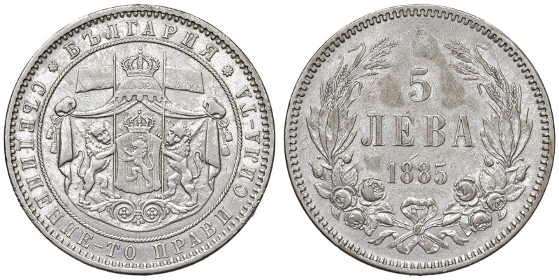BULGARIA Alessandro I (1879-1886) 5 Leva 1885 - KM 7 AG (g 25,00)

BB