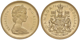 CANADA Elisabetta II (1952-2022) 20 Dollari 1967 - KM 71 AU (g 18,25)

FDC