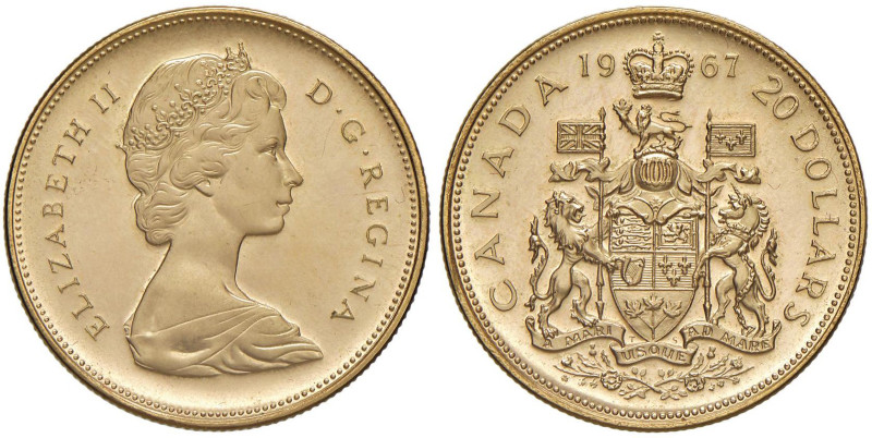 CANADA Elisabetta II (1952-2022) 20 Dollari 1967 - KM 71 AU (g 18,29)

FDC