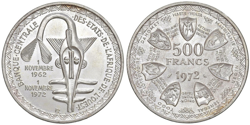 COMUNITA’ Economica degli Stati Africani Occidentali - 500 Franchi 1972 - KM 7 A...