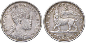 ETHIOPIA Menielik II (1889-1913) Quarto di Birr 1889 (1897) A - KM 3 AG (g 7,00)

BB
