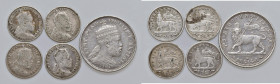ETIOPIA Menelik II (1899-1913) Lotto di 4 monete in AG come da foto. Da esaminare

qBB-BB