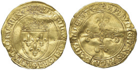 FRANCIA Luigi XII (1498-1515) Ecu d'or - Fr. 323 AU (g 3,37) Ondulazioni e piccole fratture di tondello

qBB