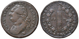 FRANCIA Luigi XVI (1774-1792) 12 Deniers 1792 MA - KM 600 CU (g 12,36)

qBB