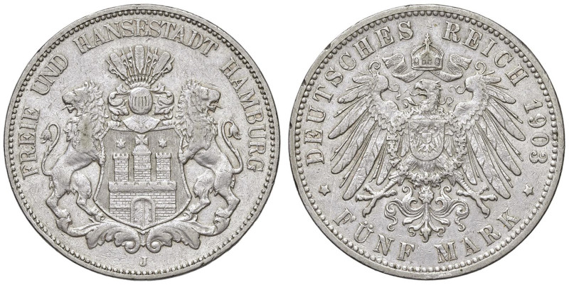 GERMANIA Amburgo - 5 Marchi 1903 - KM 610 AG (g 27,65)

BB