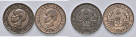 HAITI 20 Centimes 1863 (2) - KM 41 CU Lotto di due monete come da foto. Uno presenta orientamento ore 12, l'altro ore 6

BB+
