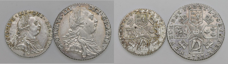 INGHILTERRA Giorgio III (1760-1820) Shilling e 6 Pence 1787 - KM 607, 606 AG (g ...