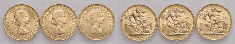 INGHILTERRA Elisabetta II (1952-2022) Lotto di tre sterline

qFDC