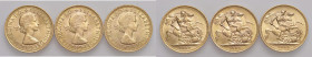 INGHILTERRA Elisabetta II (1952-2022) Lotto di tre sterline

qFDC