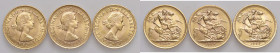 INGHILTERRA Elisabetta II (1952-2022) Lotto di tre sterline

qFDC