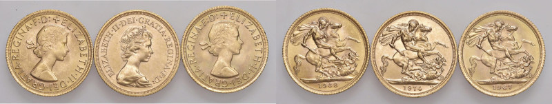 INGHILTERRA Elisabetta II (1952-2022) Lotto di tre sterline

qFDC