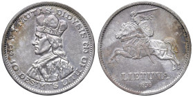 LITUANIA 10 Litu 1936 - KM 83 AG (g 18,08) Graffietti al D/

BB+