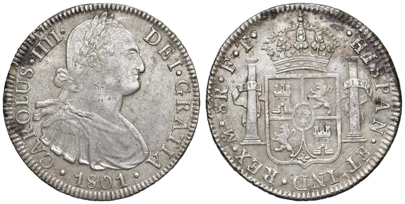 MESSICO Carlo IV (1788-1808) 8 Reales 1801 Mo FT - KM 109 AG (g 26,80)

qBB/BB